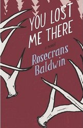 Cover of _You Lost Me There_: crimson background, white type, everything looking hand-drawn. There are also antlers studding the page. (It's possible that they're crossing axons.)